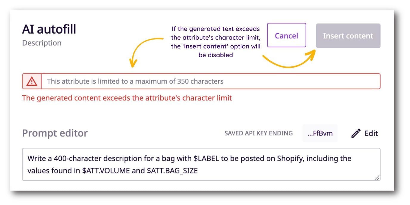 Using the AI Autofill Feature for Text Attributes