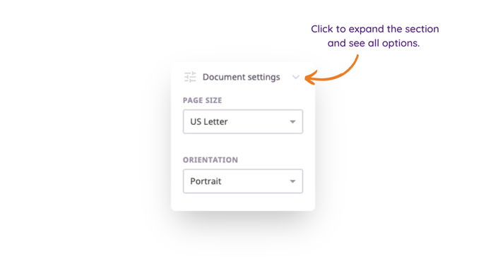 Document settings - Product Sheets