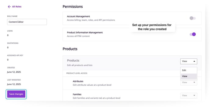 New role permissions