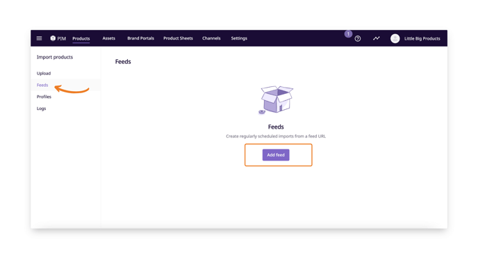 Add a new feed to connect your supplier account to your primary account.