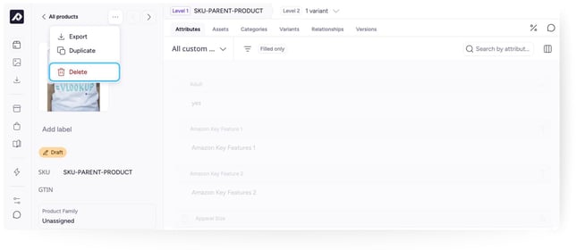 Delete  from Product Detail Page