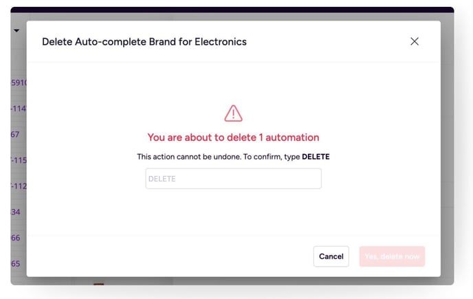 Delete-automation