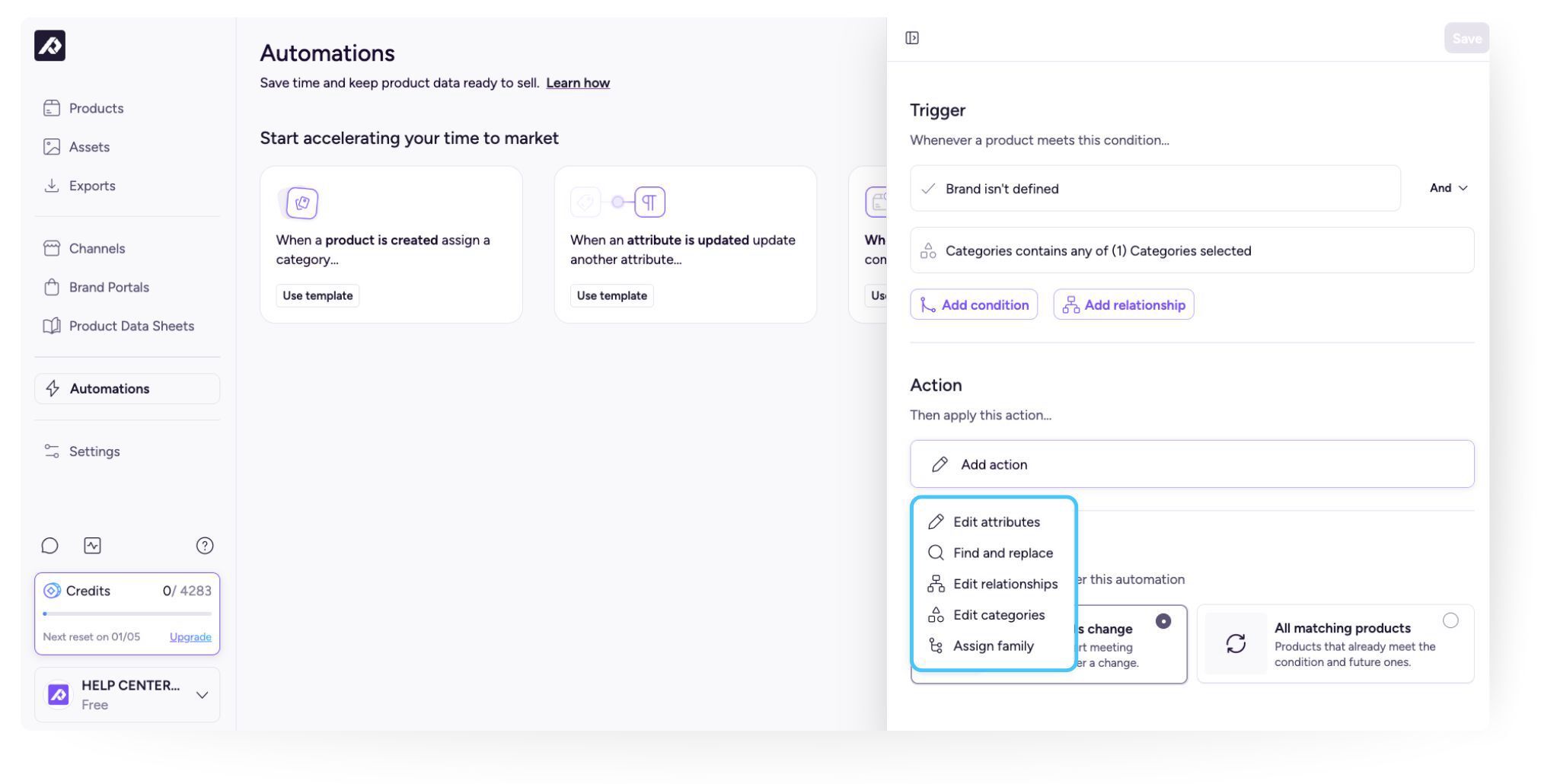 Setting Rules for Product Updates Using Automations