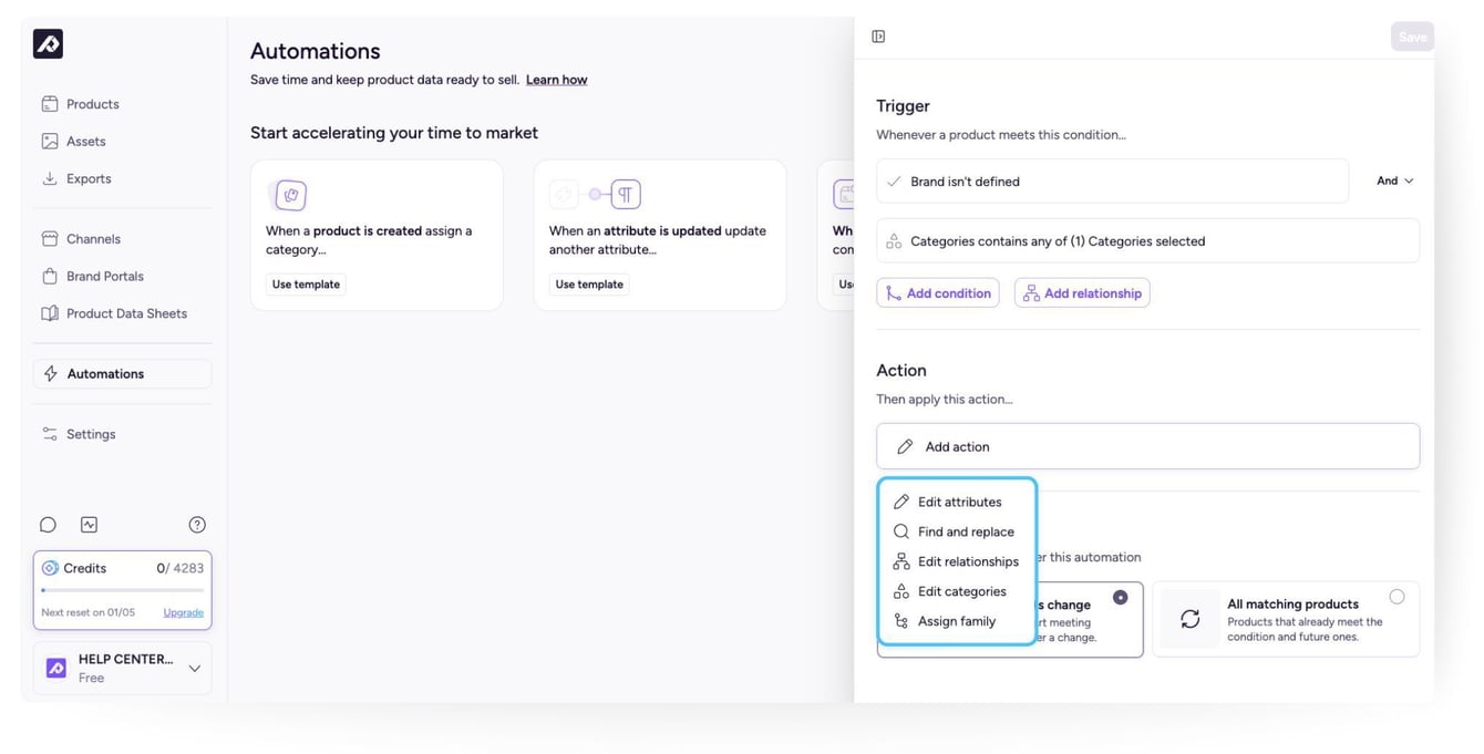 Setting Rules for Product Updates Using Automations