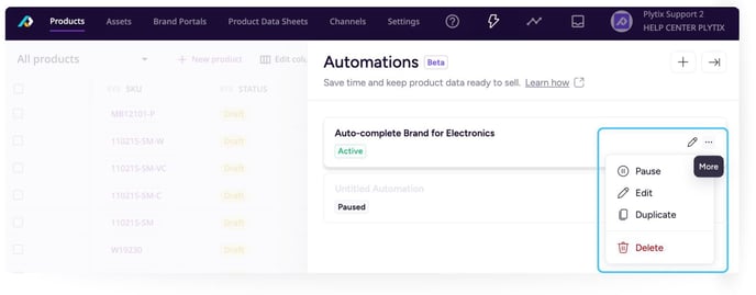 Setting Rules for Product Updates Using Automations -  Edit
