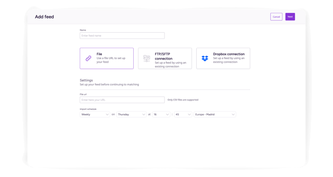 2. Feed options