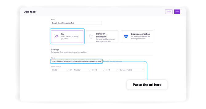 8. paste the url