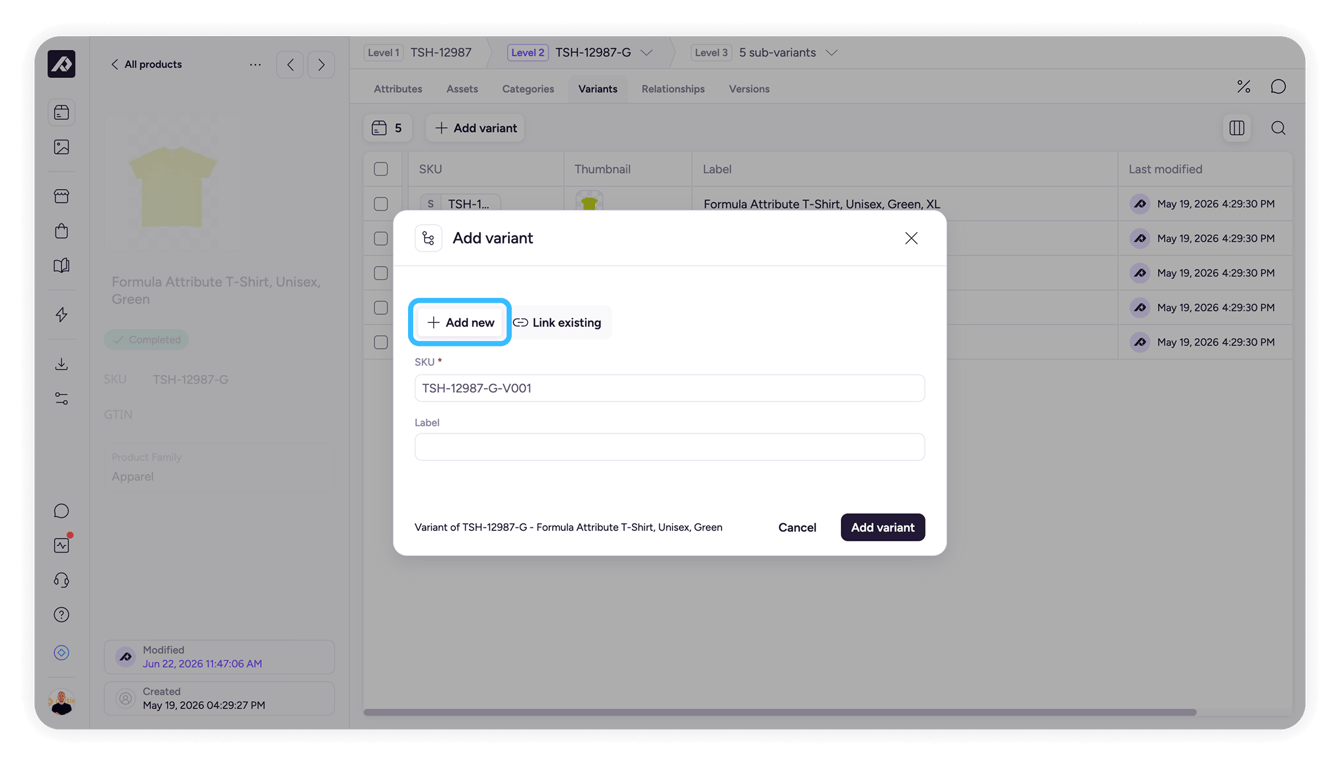 Problem Wrong Variant Unit Creating and Managing Variants and Sub-variants