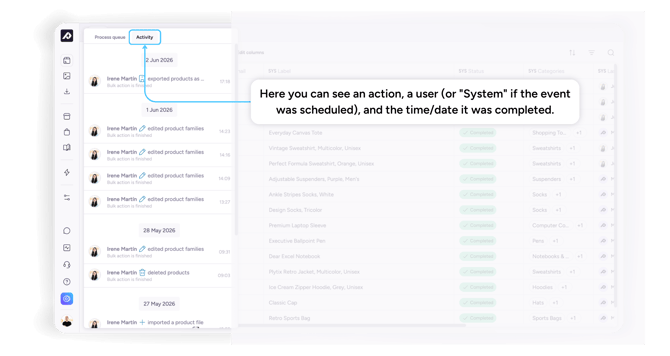 Activity panel