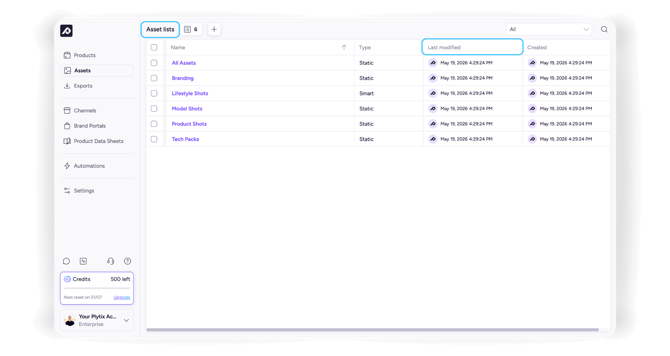 3. List updates - asset list