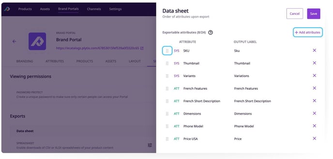 Data-sheet-settings
