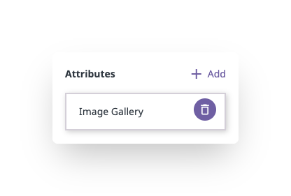 When creating a gallery component, you must select a media gallery attribute from which to display images.