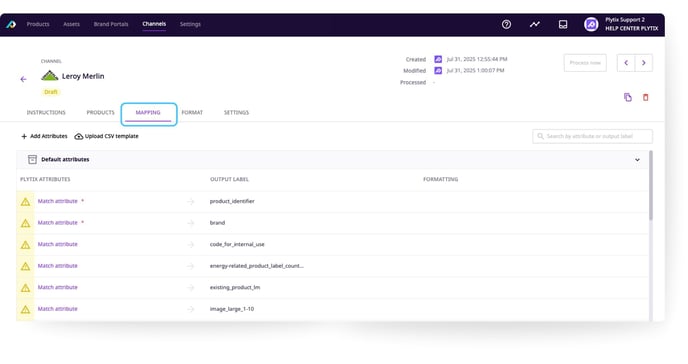 Getting Started with Leroy Merlin & Plytix - mapping