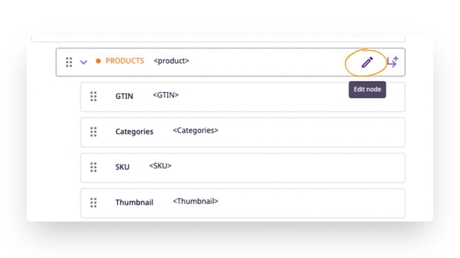 edit the products node by clicking the edit node icon
