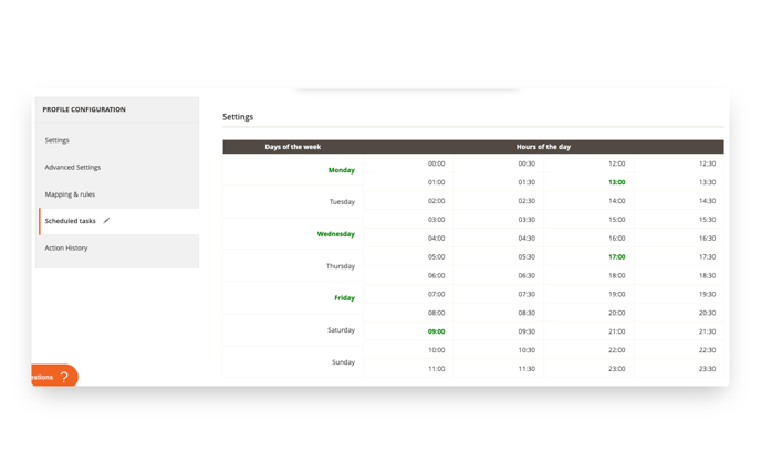 Assign a schedule so that your import will run automatically on the days and times you want.