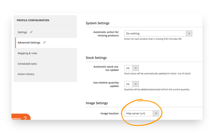 To create a new import profile, adjust the image settings