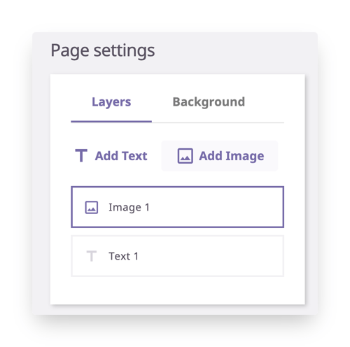 Adjust the settings for your page by adding image elements.
