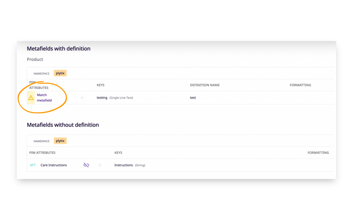 match a metafield to any attribute in Plytix to send product information to Shopify