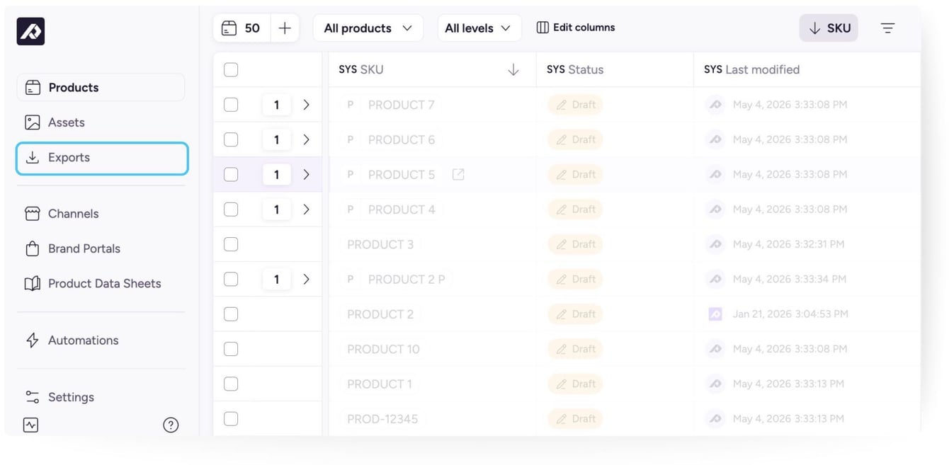 Viewing Export Logs
