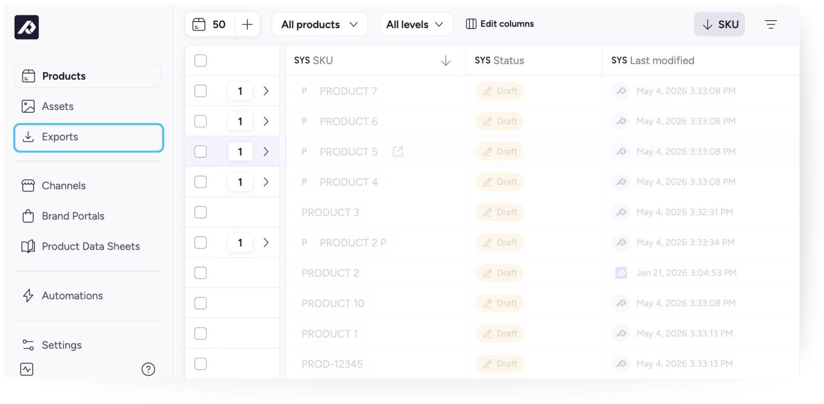 Viewing Export Logs