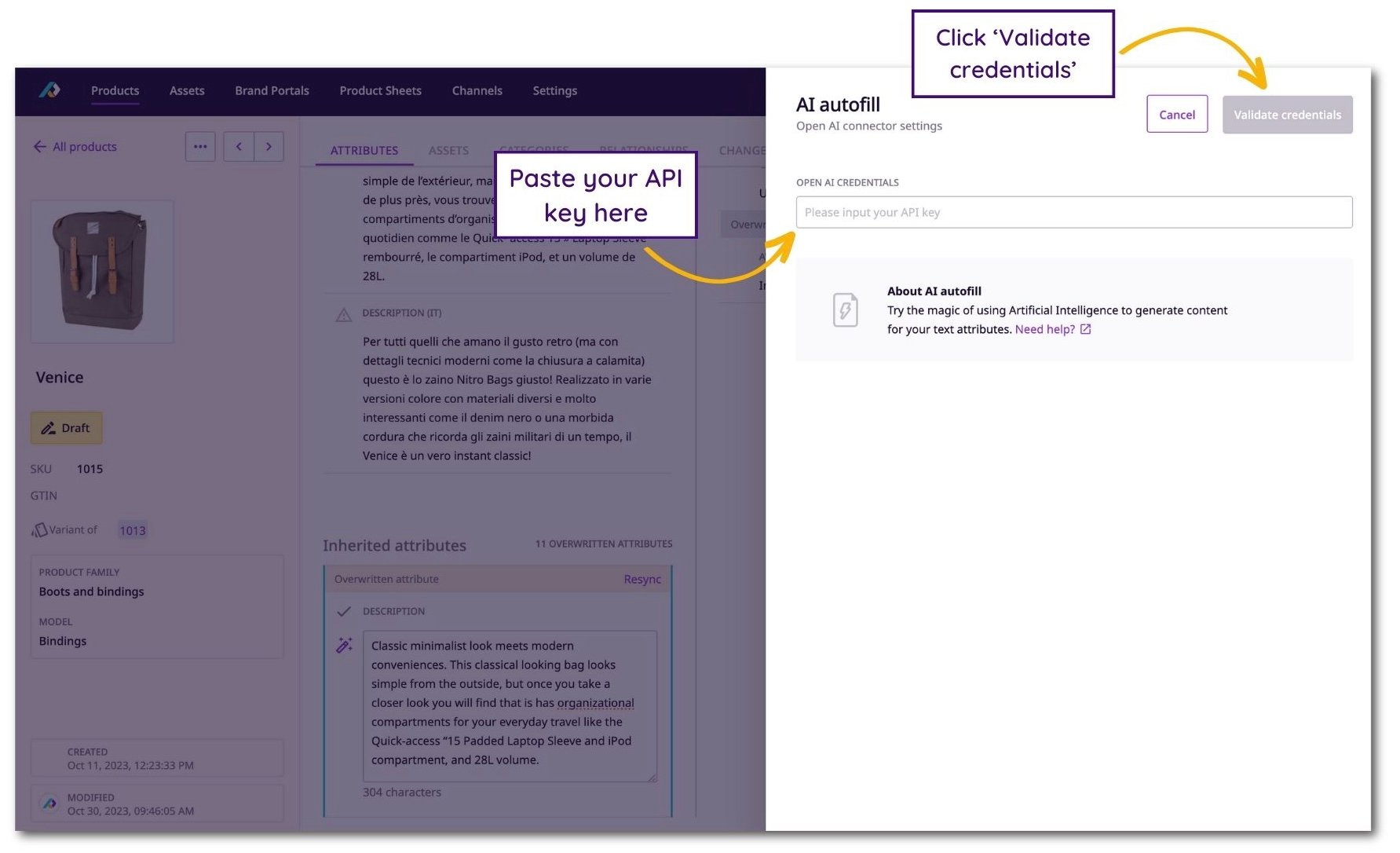 Using the AI Autofill Feature for Text Attributes