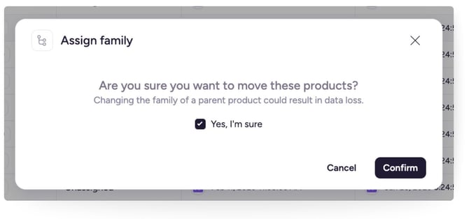 Assign Family - confirm