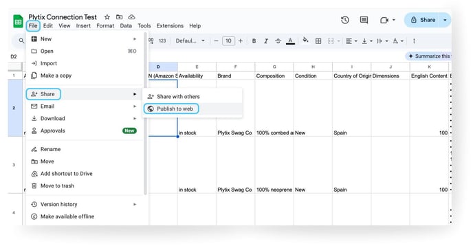 Connecting a Plytix Channel with Google Sheets-3