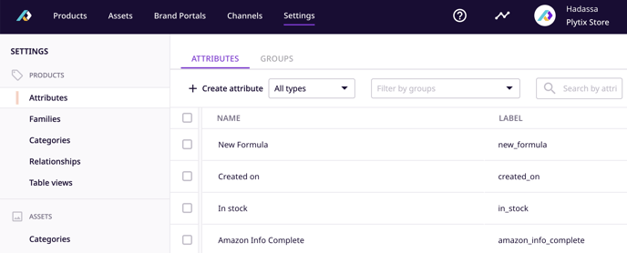 Attribute Settings