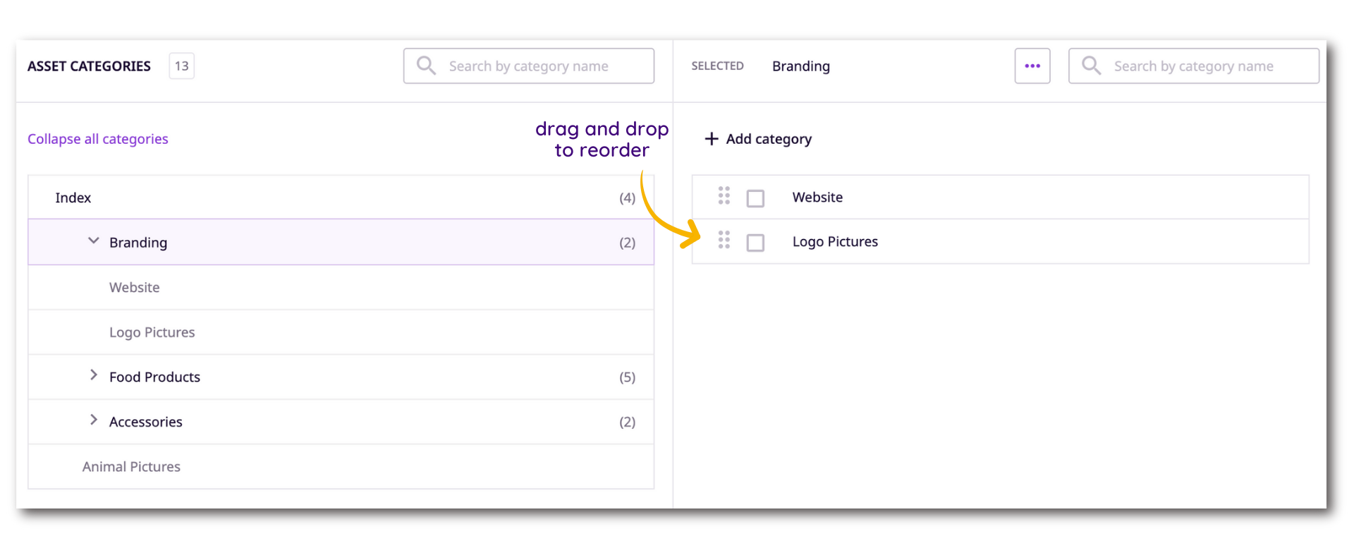 Creating and Managing Asset Categories