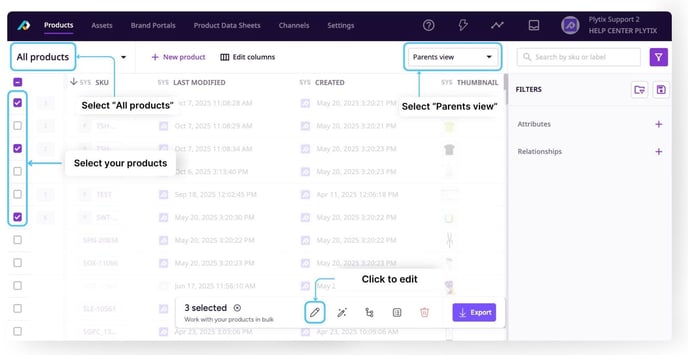 Editing Products in Bulk 1 - updated