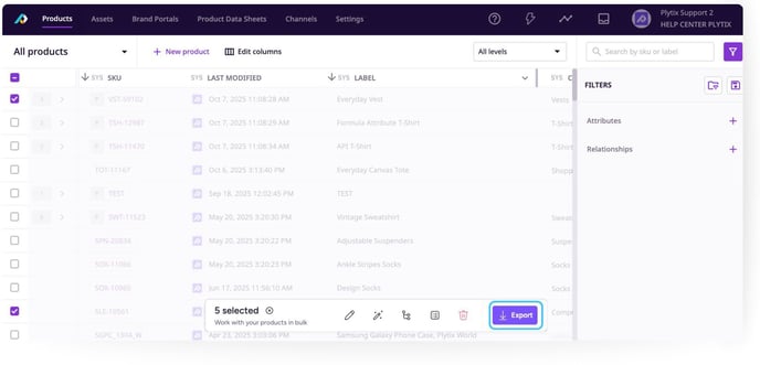 Exporting Relationships from the Product Overview (1)