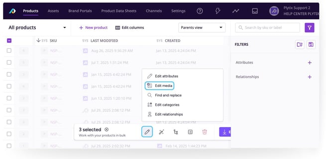 All products Page - Linking assets - New