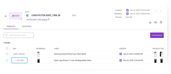 Linking and Unlinking Assets with Products Manually (2)