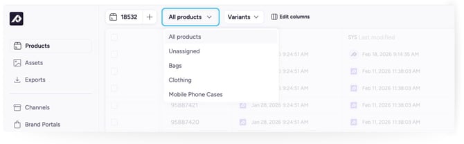 Navigating the Product Overview Page Product Family Selector