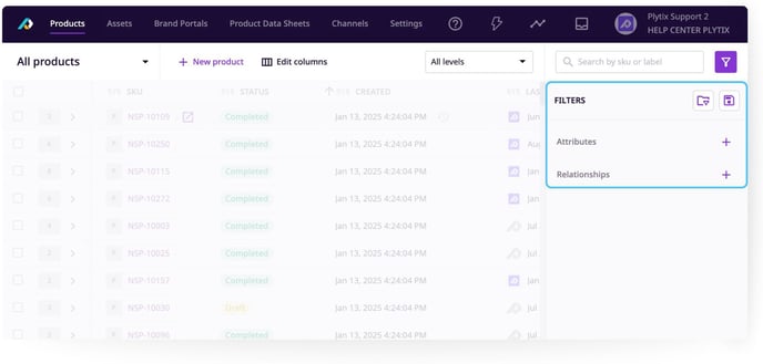 Navigating the Product Overview Page - Filtering through your products