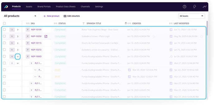 Navigating the Product Overview Page - Parent and Variant Structure