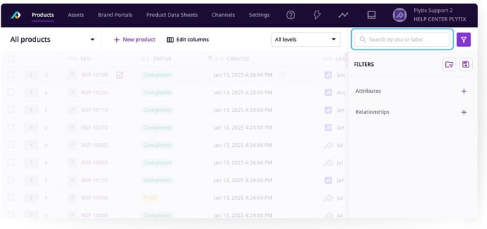 Navigating the Product Overview Page - Product Table