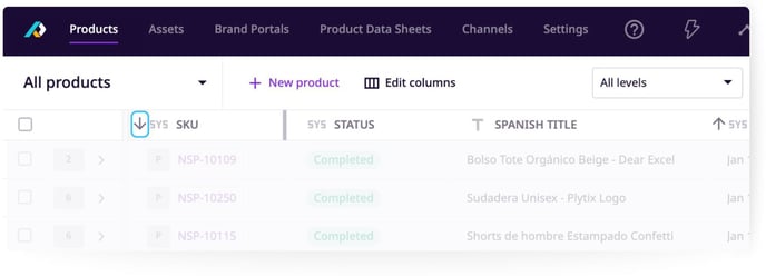 Navigating the Product Overview Page - Sorting