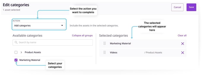 Edit categories