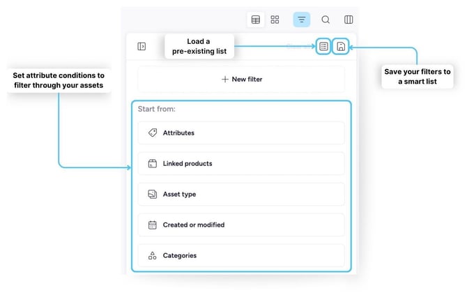 Navigating the Asset Overview Page - Filters menu