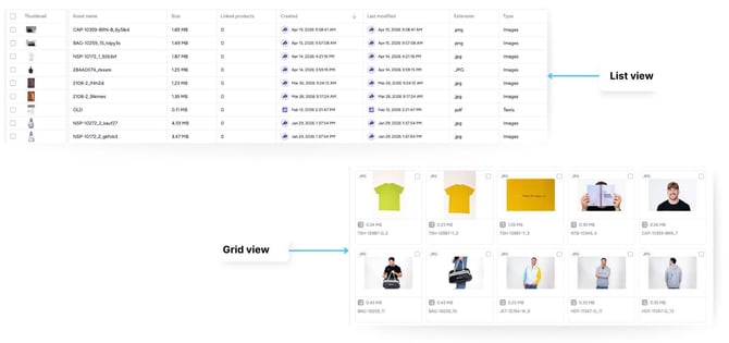 Navigating the Asset Overview Page - ListGrid view