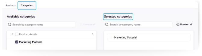 Categories Assets