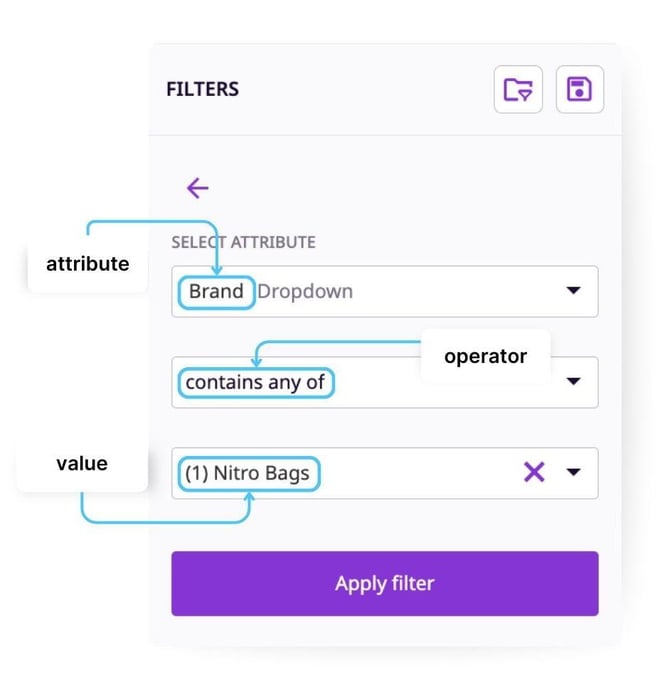 Apply filter - elements