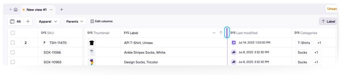 Changing Column Width