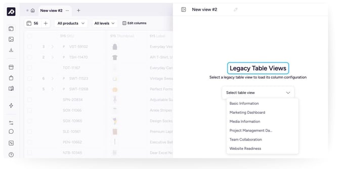 Legacy table views