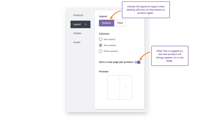 Product Sheets - Dynamic Layout