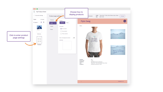 Product Sheets Designer - Layout