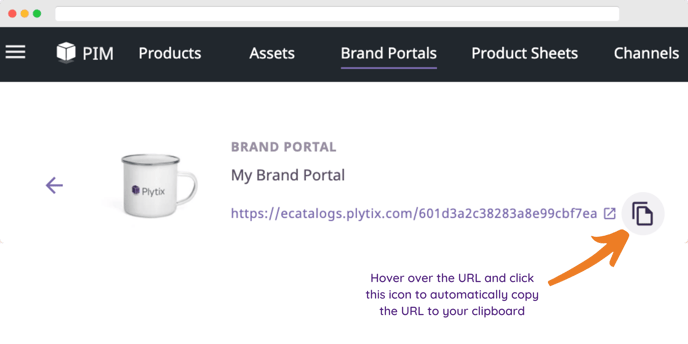 copy Brand Portal URL