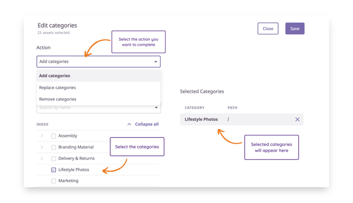 edit asset categories