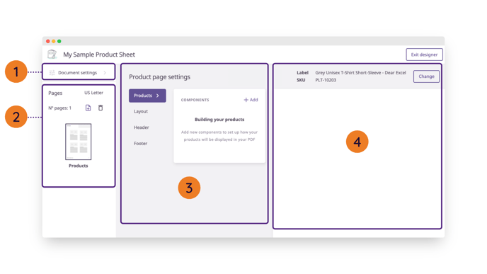 product sheet designer - empty